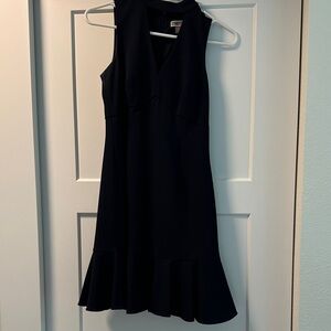 Elegant Petite Navy Sleeveless Dress